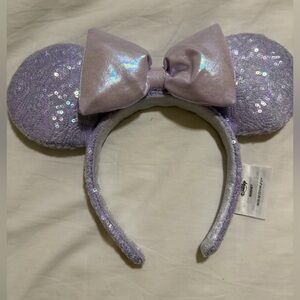 Disney Lavender Sequin Ears with Iridescent Bow